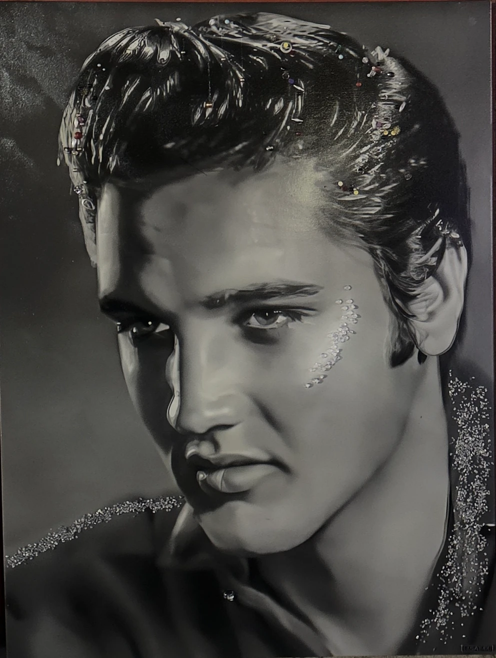 ELVIS NOIR BLANC REPRO