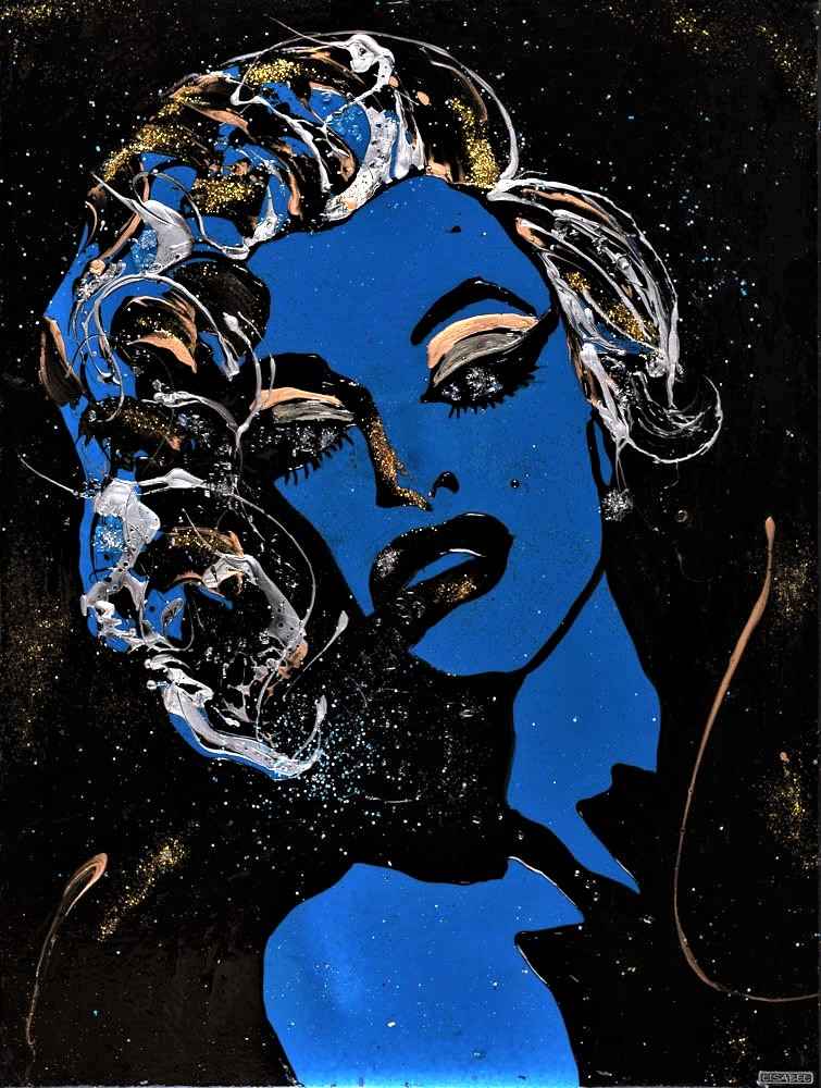 L-Marilyn Monroe Blue - REPRO by Lisabel
